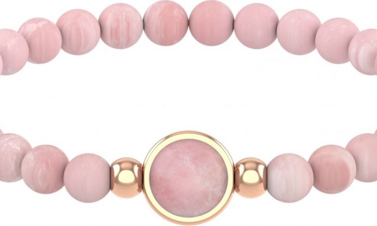 bracelet élastique billes quartz rose
